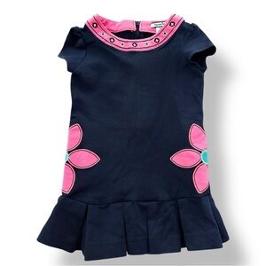 Hartstrings | Drop Waist Flower Appliqué Dress (4T) 🌸